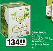 Olive Brook Carnival Natural Dry White Sweet White Or Sweet Rose-5L Each