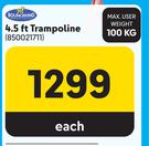 Bounceking 4.5Ft Trampoline-Each