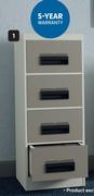 Castor & Ladder 4 Drawer Steel Filing Cabinet-Each