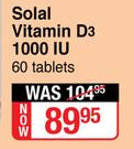 Solal Vitamin D3 1000 IU-60 Tablets