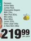 Pampers Active Bby Jumbo Pack Disposable Diapers-Per Pack