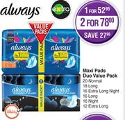 Always Maxi Pads Duo Value Pack-For 1