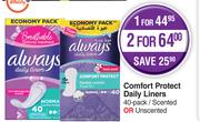 Always Comfort Protect Daily Liners-For 2