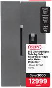 Defy 555L Natureslight Side By Side Frost Free Fridge With Water Dispenser DFF547