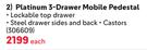 Platinum 3-Drawer Mobile Pedestal 306609