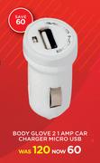 Body Glove 2 1 AMP Car Charger Micro USB