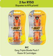 Bic Easy Triple Blade Pack 1 Razor 8 Cartridges-For 2