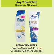 Head & Shoulders Supreme Shampoo 400ml Or Conditioner 275ml (All Variants)-For Any 2