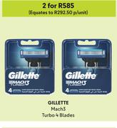 Gillette Mach 3 Turbo 4 Blades-For 2