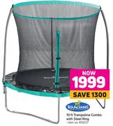 Bounceking 10 Ft Trampoline Combo With Steel Ring 819237