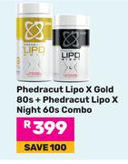 USN Phedracut Lipo X Gold 80s + Phedracut Lipo X Night 60s Combo