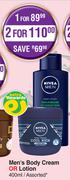 Nivea Men's Body Cream or Lotion Assorted-For 2 x 400ml