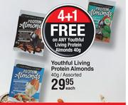 Youthful Living Protein Almonds Assorted-40g Each