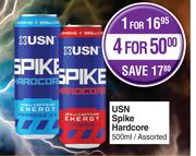 USN Spike Hardcore Assorted-For 4 x 500ml
