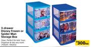3 Drawer Disney Frozen Or Spider Man Storage Box-Each