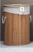 Lusso Bamboo Laundry Basket-350mm(l) x 500mm(h)