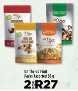 On The Go Fruit Packs Assorted-For 2 x 50g