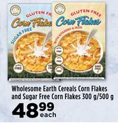 Wholesome Earth Cereals Corn Flakes & Sugar Free Corn Flakes-300g/500g Each