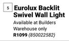 Eurolux Backlit Swivel Wall Light