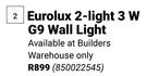 Eurolux 2 Light 3W G9 Wall Light