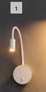 Eurolux 2.5W LED Flexi Neck Wall Light White