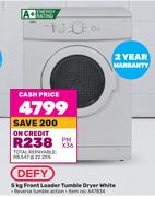 Defy Front Loader Tumble Dryer White-5Kg