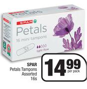 Spar Petals Tampons Assorted-16s Per Pack