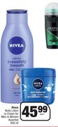 Nivea Body Lotion Or Cream For Men Or Women Assorted-400ml Each