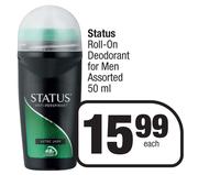 Status Roll On Deodorant For Men Assorted-50ml Each