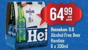 Heineken 0.0 Alcohol Free Beer Handies-6 x 330ml Per Pack