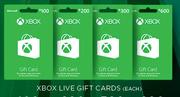Xbox Live Gift Cards 600-Each