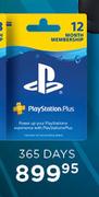 Play Station Plus 12 Month Membership 365 Days