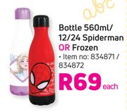 Bottle 560ml/12/24 Spiderman Or Frozen-Each