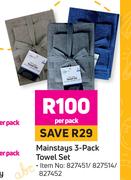 Mainstays 3 Pack Towel Set-Per Pack