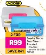 Addis Snacka Stacka Food Saver Assorted-For 2
