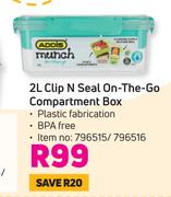 Addis 2L Clip n Seal On The Go Compartment Box