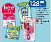 Dorco Shai For Women Or Pace For Men Razor With Handle+Free 4 Cartridges