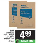Spar Good Living Feint & Margin A4 College Exercise Book 72 Page-Each