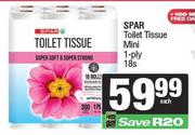Spar Toilet Tissue Mini 1 Ply-18s
