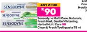 Sensodyne Multi Care, Naturals,Fresh Mint,Gentle Whitening,Herbal Multi Care Toothpaste-2 x 75ml