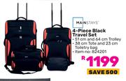 Mainstays 4 Piece Black Travel Set
