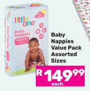 Little One Baby Nappies Value Pack Assorted Sizes-Each