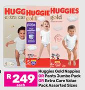 Huggies Gold Nappies Or Pants Jumbo Pack Or Extra Care Value Pack Assorted Sizes-Each
