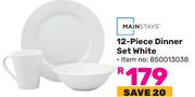 Mainstays 12 Piece Dinner Set White