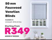 50mm Fauxwood Venetian Blinds 600mm x 1000mm