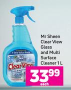 Mr Sheen Clear View Glass & Multi Surface Cleaner-1L Each