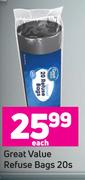 Great Value Refuse Bags-20 Each