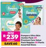 Pampers Ultra Skin JP Or Premium Care Value Pack Nappies Or Pants Assorted Sizes-Per Pack
