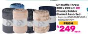 DH Waffle Throw 200x200cm Or Chunky Bobble Blanket Assorted (Priced From) 850038395003/850023017011