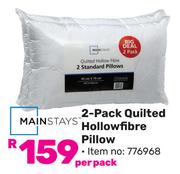Mainstays 2 Pack Quilted Hollowfibre Pillow 776968